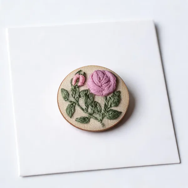 Light_Pink_Cotton_Embroidered_Rose_Bud_Round_Brooch_Pin_For_Women