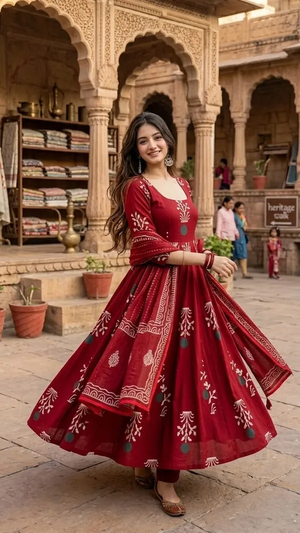 Maroon_Rayon_Kurta_Bottom__And__Dupatta_For_Women