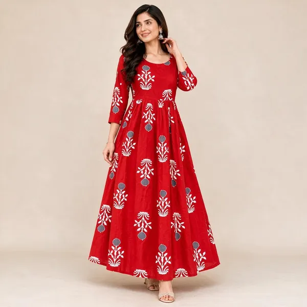 Red_Rayon_Gown_For_Women