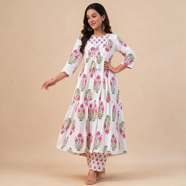 White_Cotton_Kurta_Pant__And__Dupatta_For_Women
