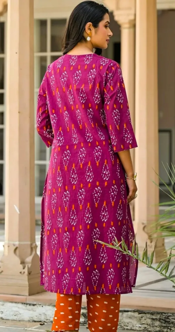 Rust__And_Orange_Rayon_Kurta_Pant__And__Dupatta_For_Women
