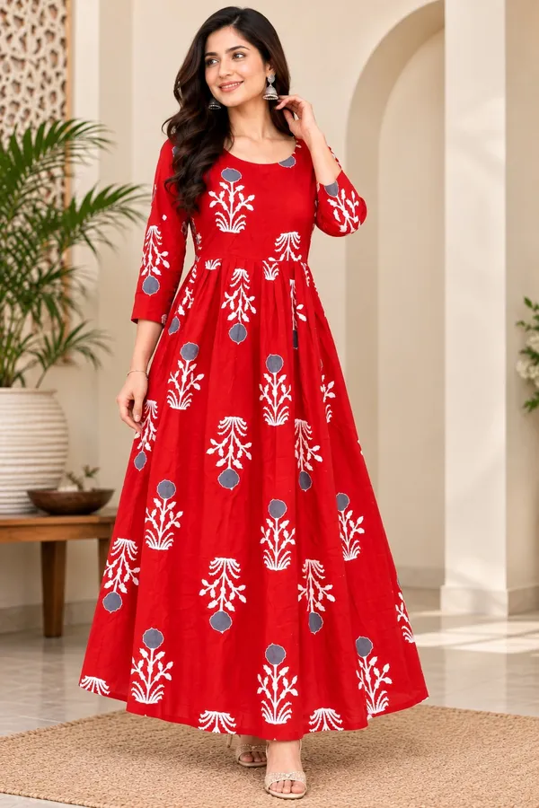 Red_Rayon_Gown_For_Women