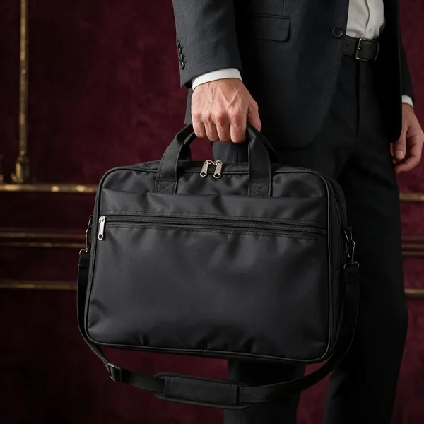 Black_Synthetic_Structured_Laptop_Briefcase_For_Professionals