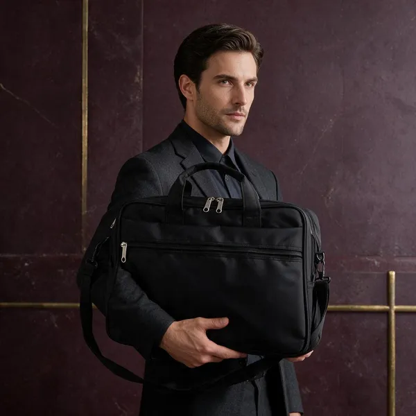 Black_Synthetic_Structured_Laptop_Briefcase_For_Professionals