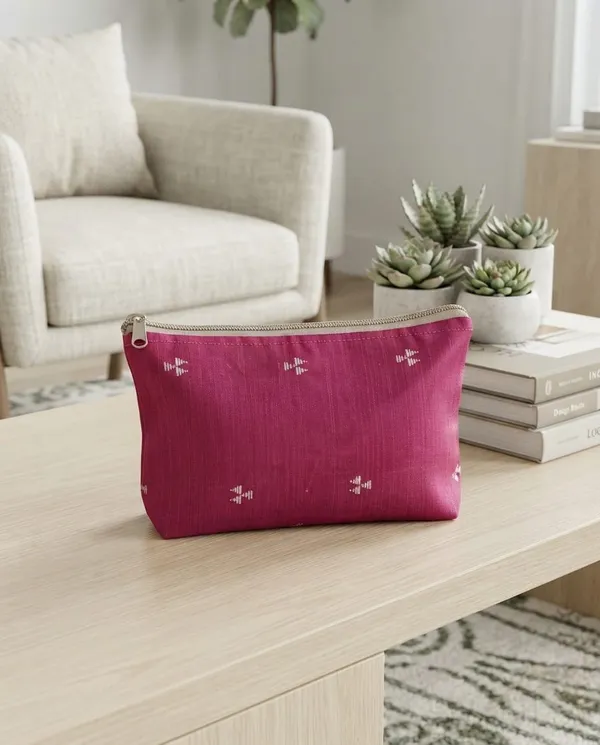 Pink_Fabric_Double_Compartment_Pouch_for_Travel
