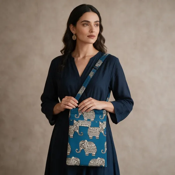 Blue_Fabric_Elephant_Print_Sling_Bag_For_Women