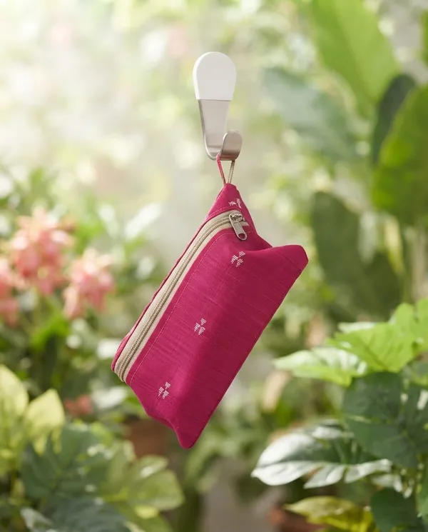 Pink_Fabric_Double_Compartment_Pouch_for_Travel