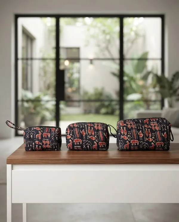 Brown_Printed_Fabric_3-Piece_Pouch_Set_for_Travel