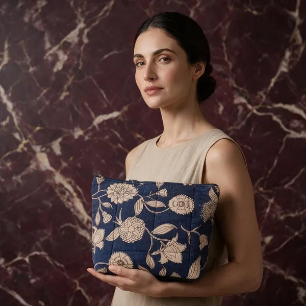 Navy_Quilted_Floral_Print_Makeup_Pouch_For_Women