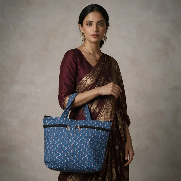 Blue_Printed_Fabric_Tote_Bag_For_Women