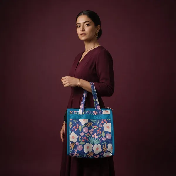 Blue_Floral_Print_Tote_Bag_For_Women