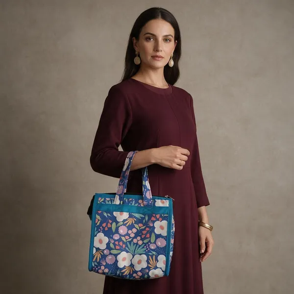 Blue_Floral_Print_Tote_Bag_For_Women