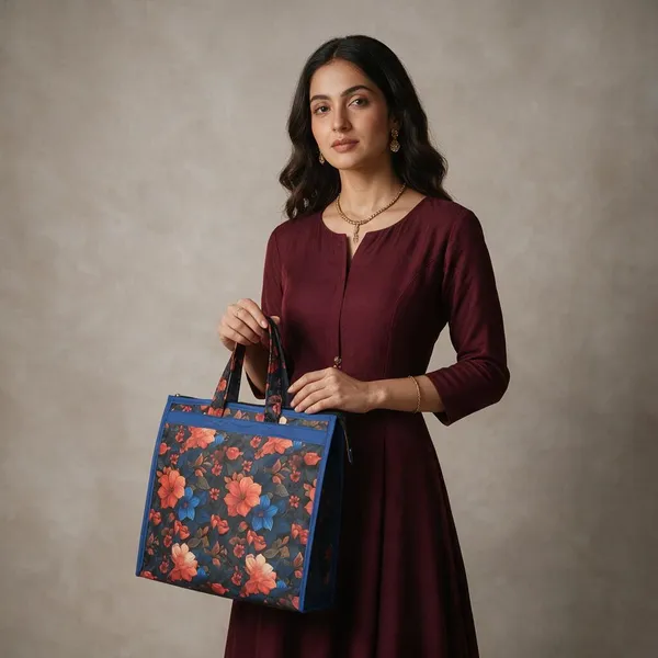Blue_Floral_Print_Tote_Bag_For_Women