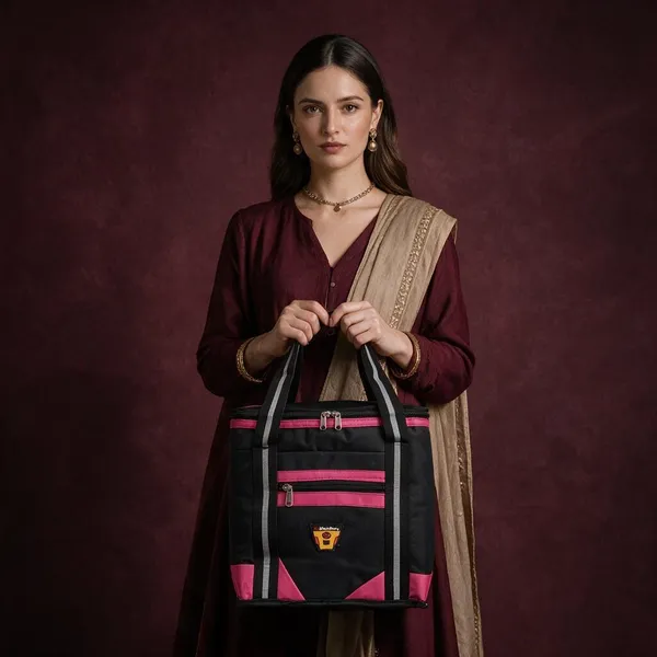 Black_Fabric_Zip_Tote_Bag_For_Women