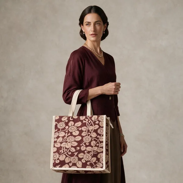 Maroon_Fabric_Floral_Print_Tote_Bag_For_Women