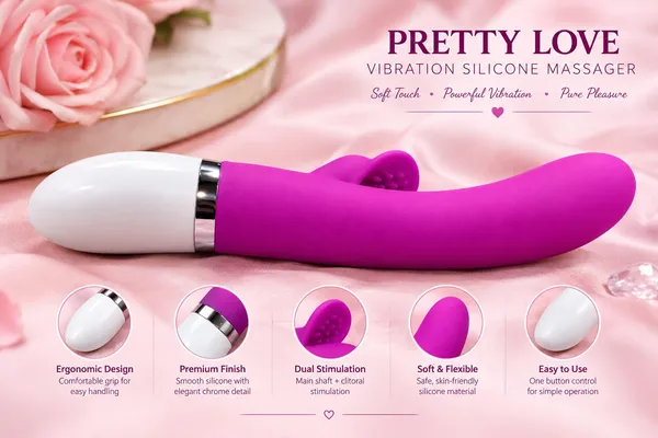 Pink_Silicone_Battery_Operated_Rabbit_Massager_For_Women