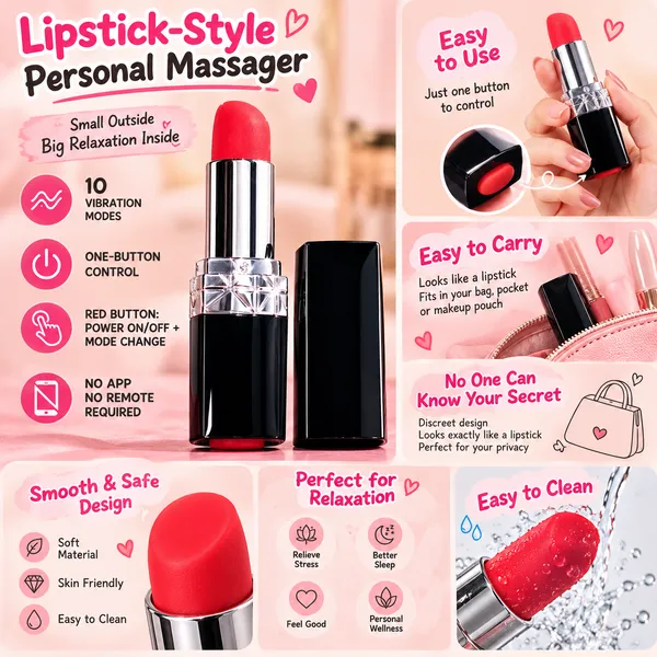 Red_Silicone_Lipstick_Shaped_Vibrator_For_Women