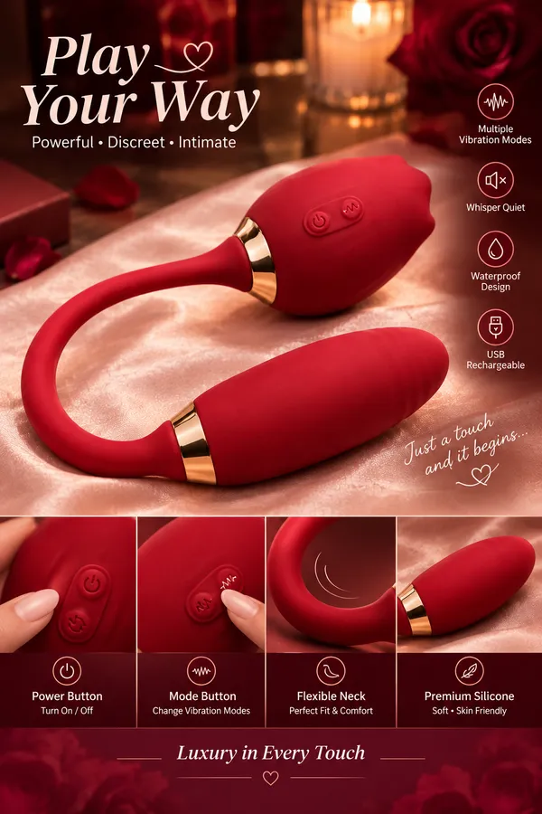 Red_Silicone_Lotus_Shaped_Personal_Massager_For_Women