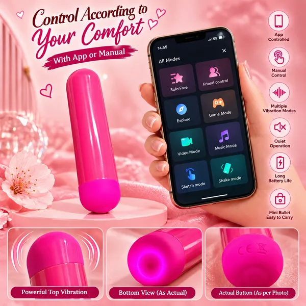 Pink_Silicone_App_Controlled_Bullet_Vibrator_For_Women