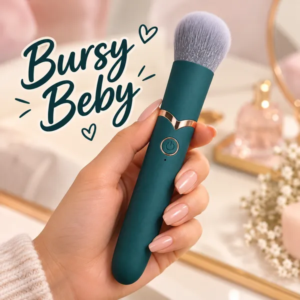 Olive_Green_Silicone_Makeup_Brush_Shaped_Personal_Massager
