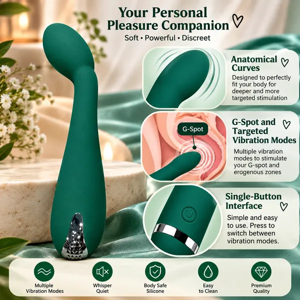 Green_Silicone_Pen_Shaped_Vibrator_For_Women
