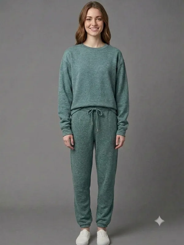 Green_Relaxed_Fit_Sweatshirt_Jogger_Set_For_Women