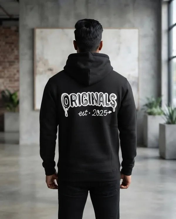 Black_Casual_Pullover_Hoodie_For_Men