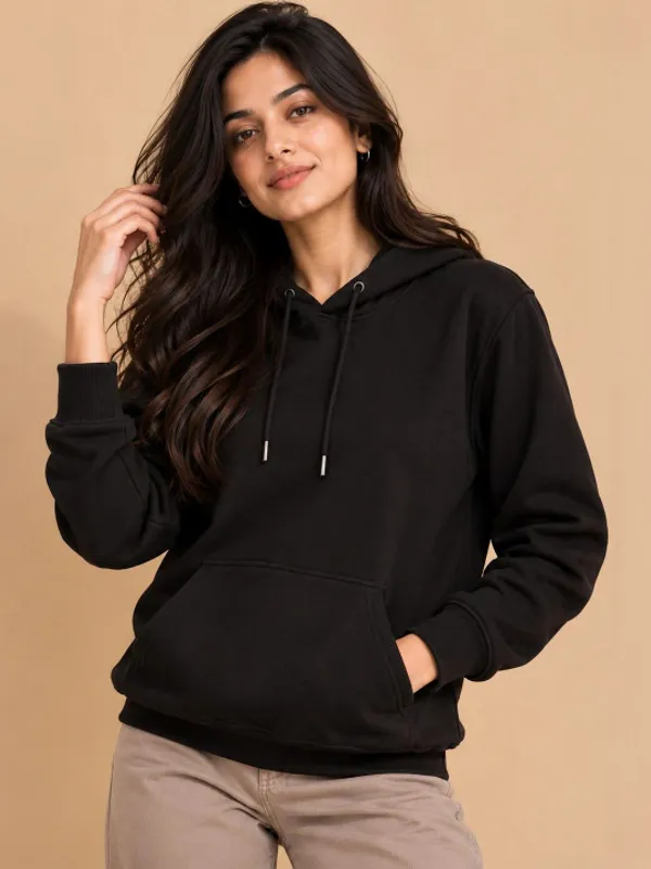Black_Knit_Pullover_Hoodie_for_Women
