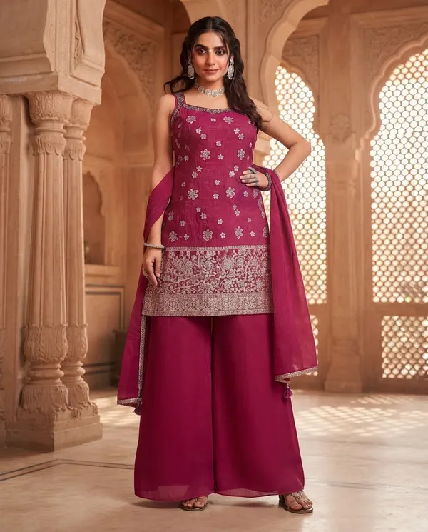 Maroon_Printed_Kurta_Palazzo_Set_With_Dupatta_for_Women