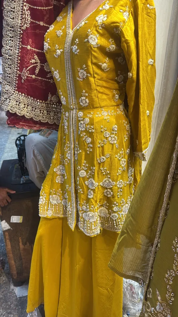 Yellow_Embroidered_Sharara_Suit_for_Women