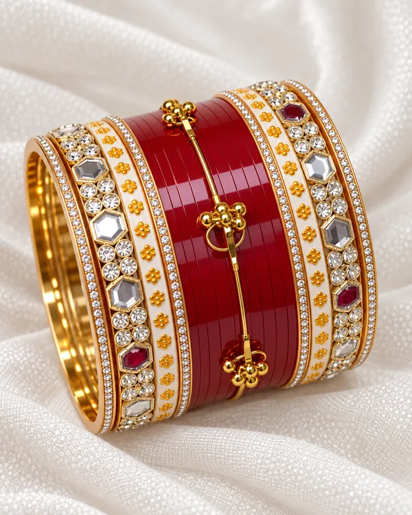 Maroon_Plastic_Kundan_Floral_Bridal_Chura_Set_For_Women