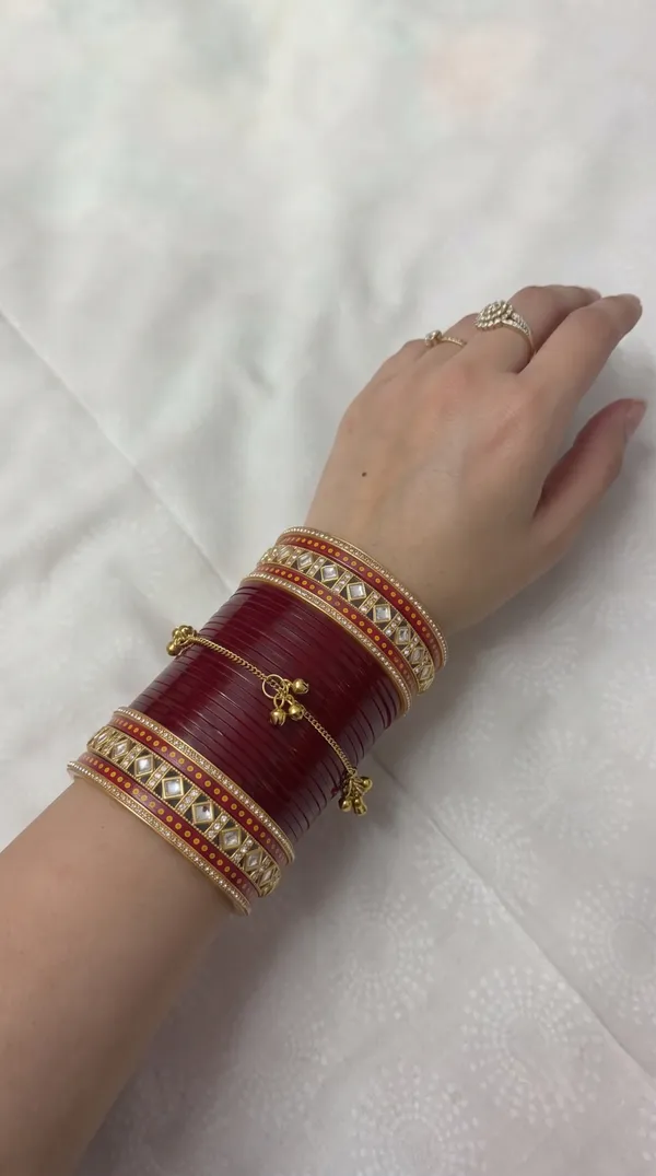 Maroon_Plastic_Gold-Tone_Embellished_Layered_Chura_Set_For_Women