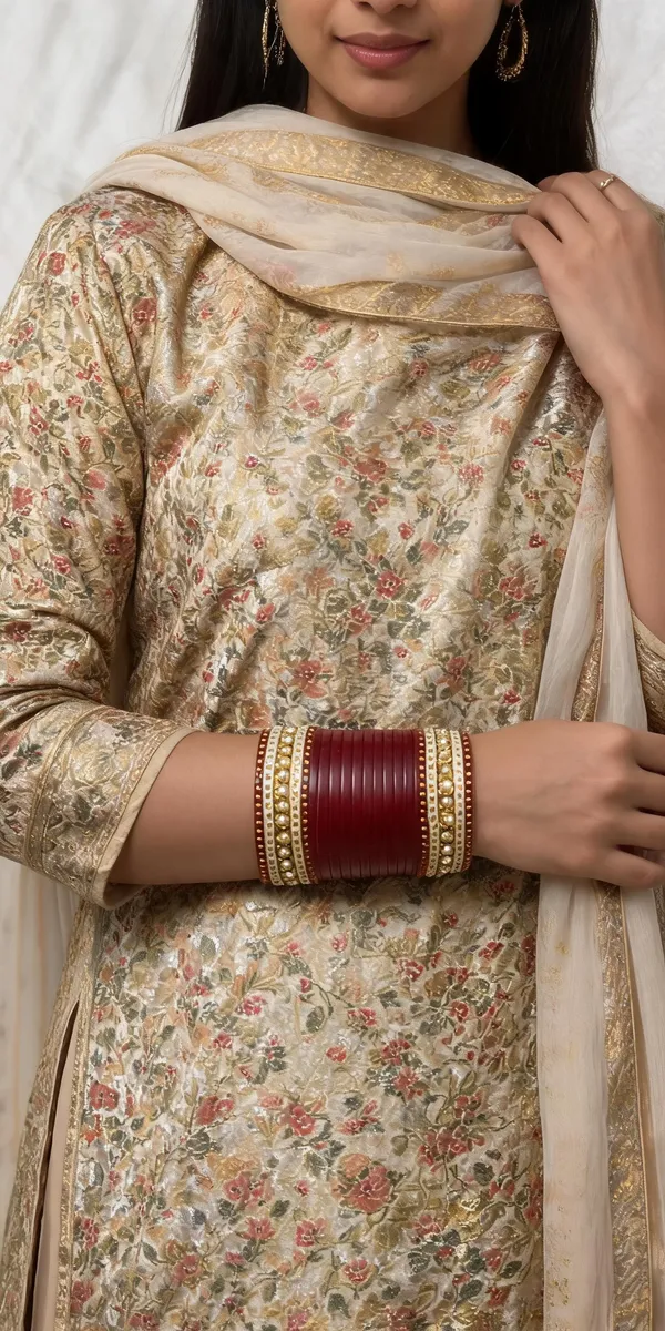 Maroon_Plastic_Gold-Tone_Layered_Embellished_Chura_Set_For_Women