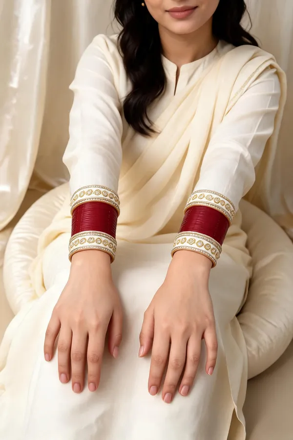 Maroon_Plastic_Layered_Bridal_Embellished_Chura_Set_For_Women