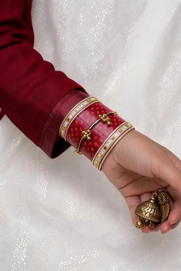 Maroon_Plastic_Stone_Dotted_Embellished_Chura_Set_For_Women