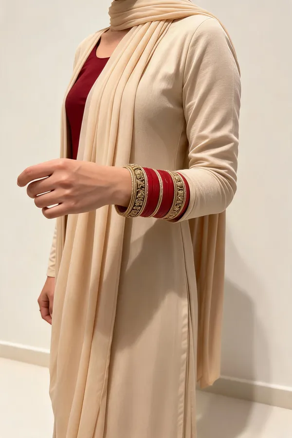 Maroon_Plastic_Gold_Tone_Embellished_Chura_Set_For_Women