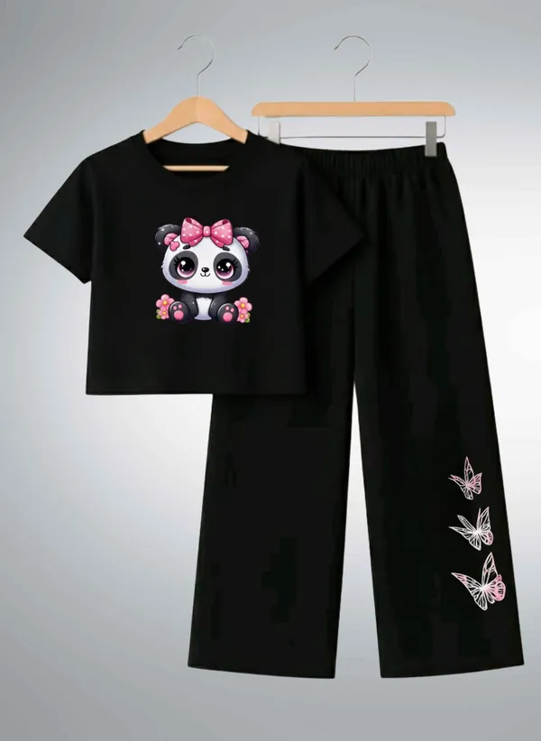 Pink_Printed_T-Shirt_And_Black_Pants_Set_For_Girls