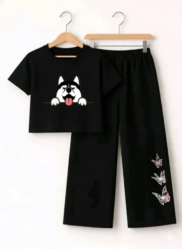 Black_Graphic_Crop_Top_And_Pants_Set_For_Girls