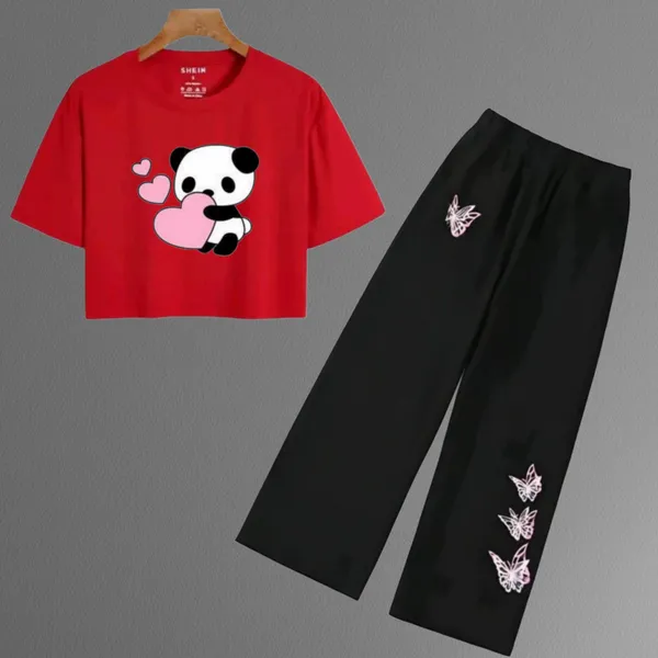 Black_Cotton_Relaxed_Fit_Panda_Print_Crop_Top_Wide_Leg_Pants_Set_For_Girls