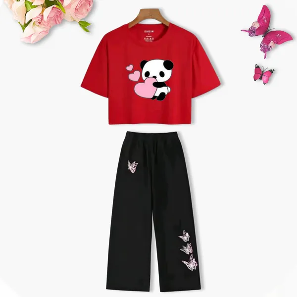 Red_Black_Casual_Crop_Top_And_Wide_Leg_Pants_Set_for_girl