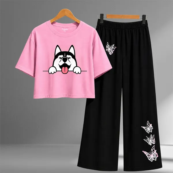 Black_Cotton_Relaxed_Dog_Print_Crop_Top_And_Wide-Leg_Pants_Co-Ord_Set_For_Girls