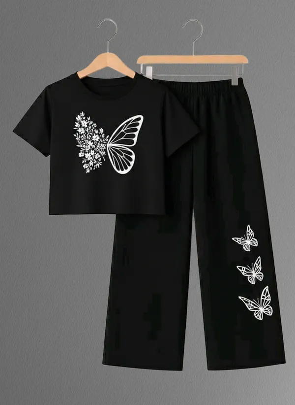 Pink_Short_Sleeve_Butterfly_Print_Set_for_Girls