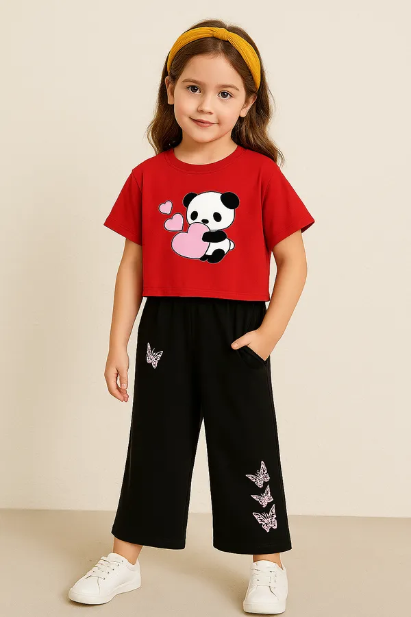 Red_Black_Casual_Crop_Top_And_Wide_Leg_Pants_Set_for_girl
