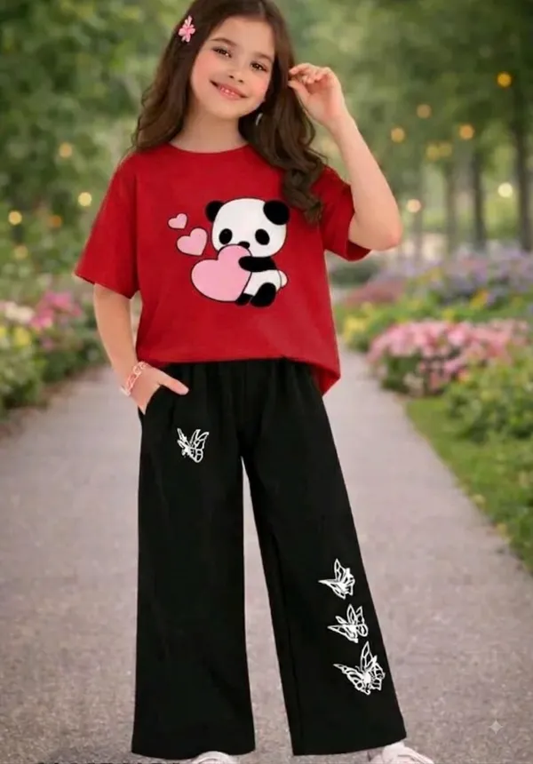 Red_Graphic_T-Shirt_And_Black_Wide-Leg_Pants_Set_for_Girls