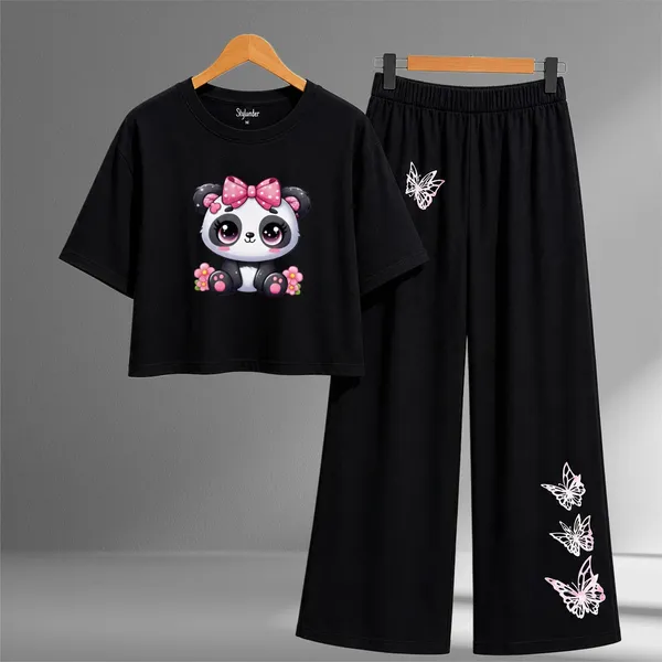Purple_Casual_T-Shirt_And_Black_Palazzo_Set_For_Girls