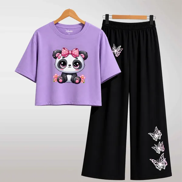 Purple_Casual_T-Shirt_And_Black_Palazzo_Set_For_Girls