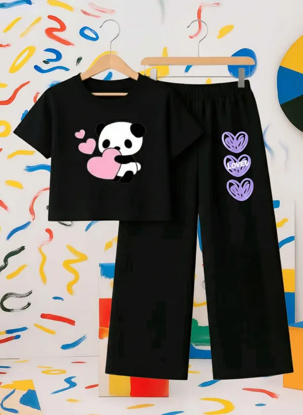 Lavender_Cotton_Relaxed_Fit_Graphic_T-Shirt_And_Straight_Pants_Set_For_Girls