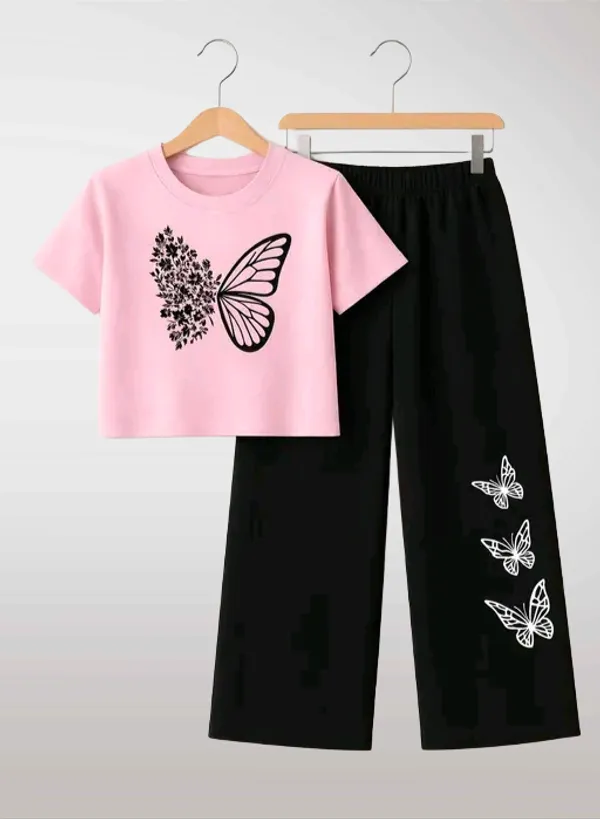 Pink_Short_Sleeve_Butterfly_Print_Set_for_Girls