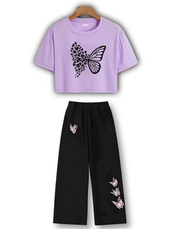 Black_And_Lavender_Butterfly_Print_Co_Ord_Set_For_girl