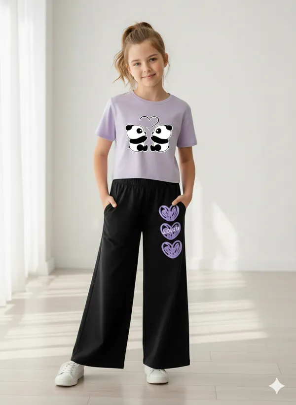 Pink_Cotton_Relaxed_Fit_Panda_Graphic_Top_Wide_Leg_Pants_Set_For_Girls